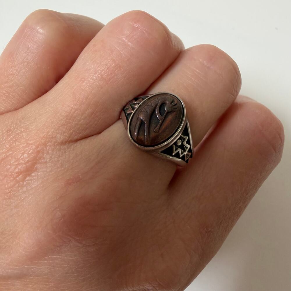 Vintage Waldeck Johnson 925 Sterling Silver Kokopelli Dancer Ring Size 7.5